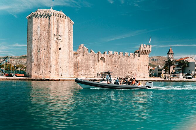 Blue Lagoon & 3 Islands Small-Group Speedboat Tour - Leaving Split on a speedboat