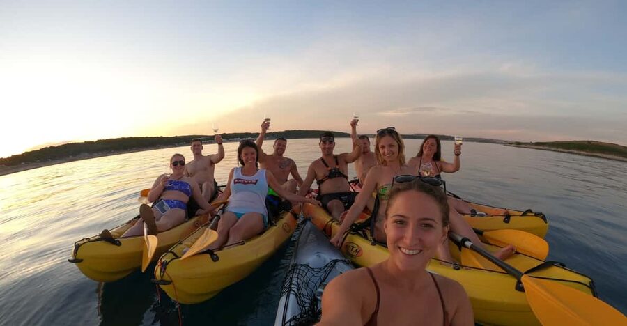 Cape Kamenjak: Sunset Kayak/SUP Wine Tour - Ceja island, beaches, rabbits, and wide views