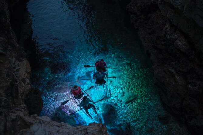 Clear Kayak Glow Night Tour - Paddling toward Fratarski Island after dark