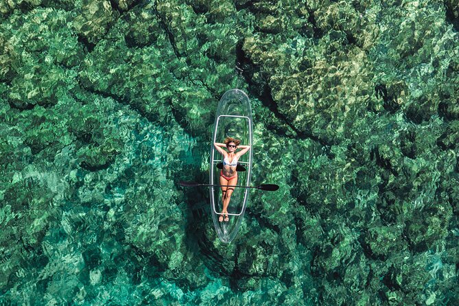 Clear Kayak Tour to Canyon, Island Cliffs & small Cave - What the clear kayaks really add