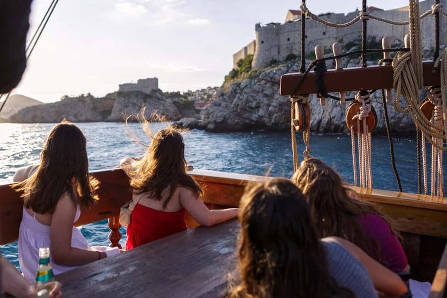 Dubrovnik: Galleon Sunset Cruise with a Live Guide & Drink - Sailing beside Dubrovnik’s walls
