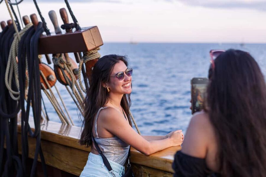 Dubrovnik: Galleon Sunset Cruise with a Live Guide & Drink - A guide, a pirate, and a little music