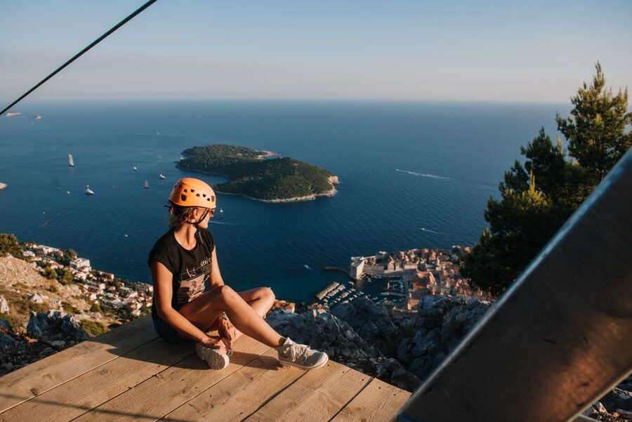 Dubrovnik: Panorama Zipline Tour - The briefing and practice line calm the nerves