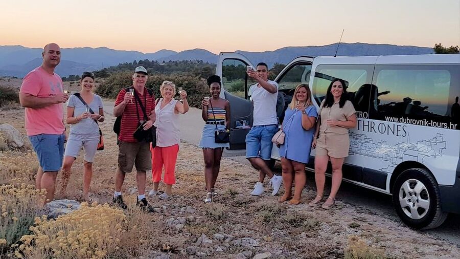 Dubrovnik: Sunset Panorama Tour with Glass of Wine - The climb toward Mount Srđ