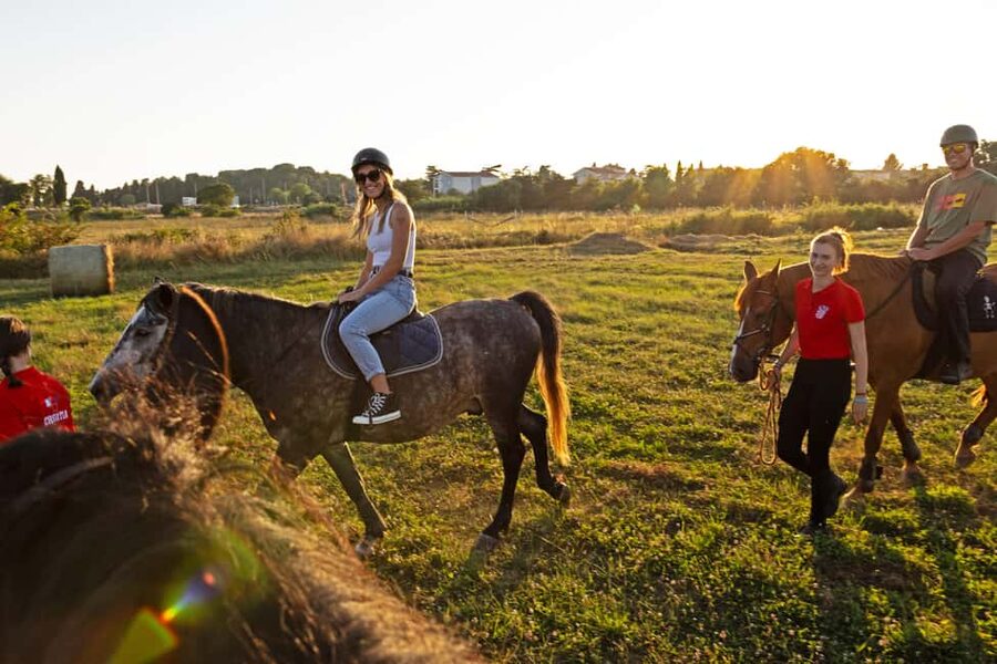 Fazana: Sunset 1-hour Horse Riding in Nature with Guide - The wildflower meadow and open views