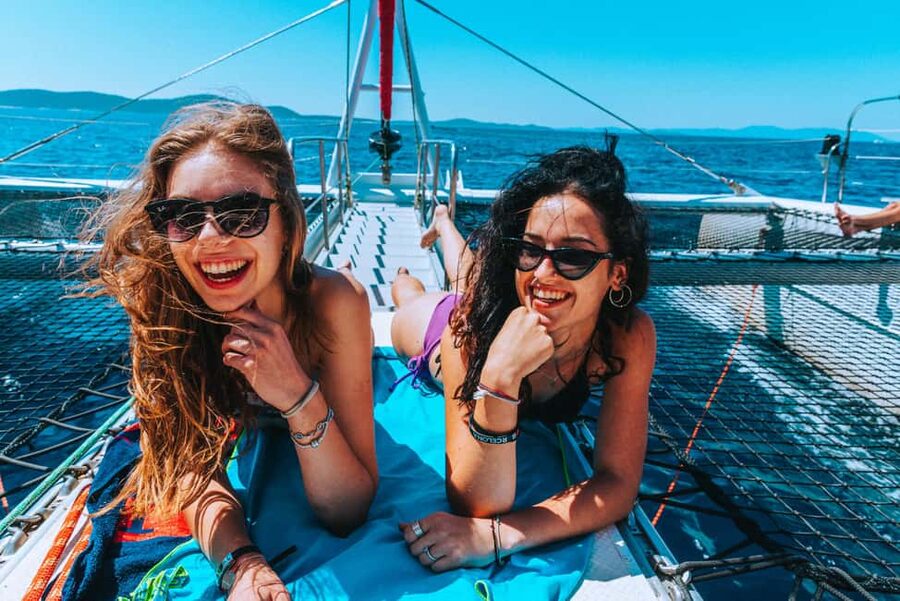 From Brač Island: Catamaran Tour with Food & Drinks - Lučice bay is the second chance to swim