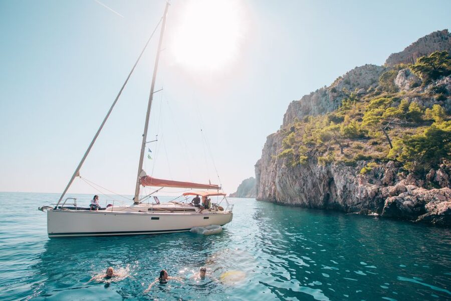 From Hvar: Pakleni Islands & Red Rocks Comfort Sailboat Tour - Dubovica Beach and the rhythm of repeated swim stops