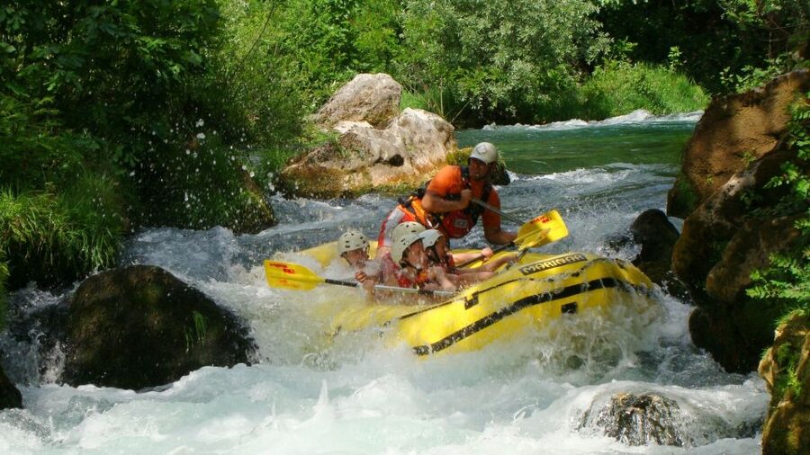 From Omiš: Half-Day Cetina River Rafting Tour - Getting fitted out before the river
