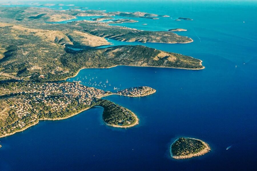 From Sinj: 1.5-Hour Private Flight over Kornati & Šibenik - Leaving Sinj and crossing the Kozjak slopes