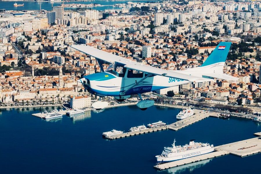 From Sinj: Panoramic Flight over Split - From Sinj Field to the Adriatic Coast
