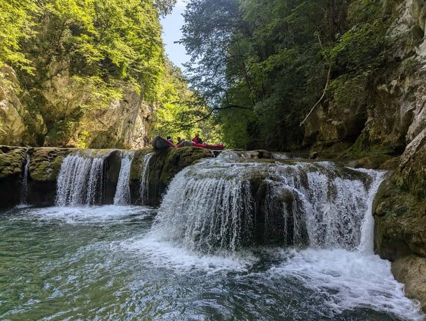 From Slunj: Mreznica Kayaking Adventure - The break: swimming, photos, and waterfall time