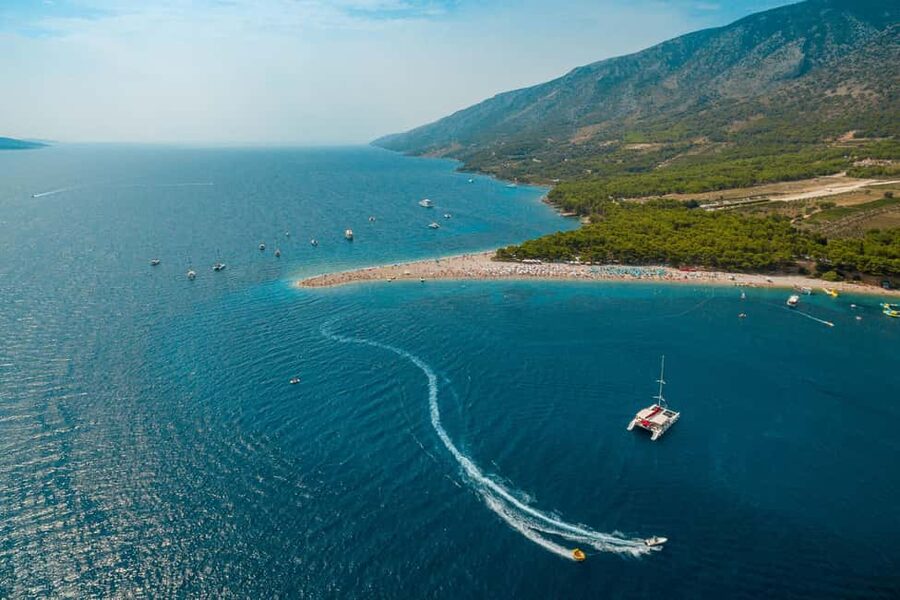 From Split: Catamaran Cruise to Golden Horn & Brač island. - Vidova Gora gives you the island’s big view