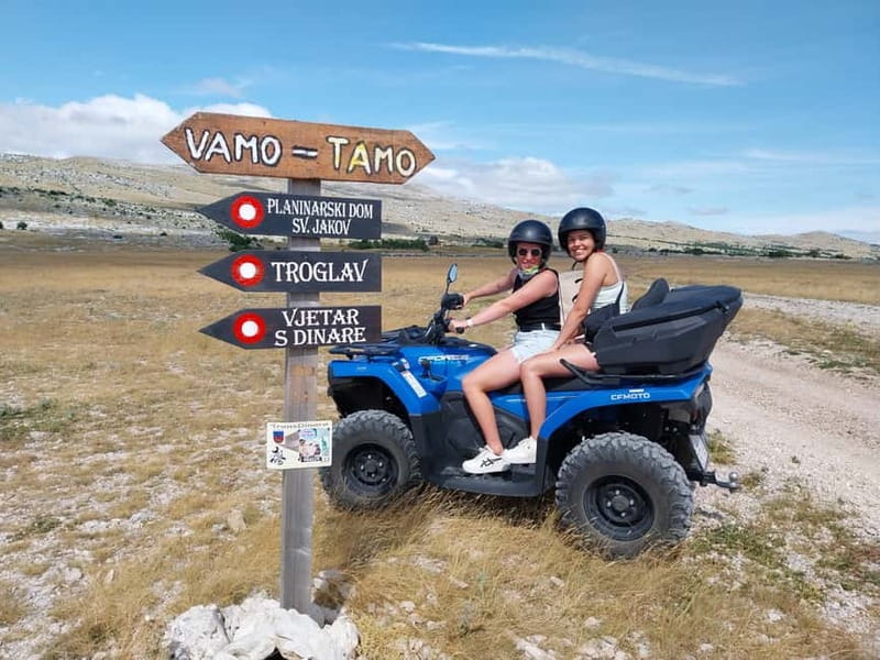 From Split: Dinara Nature Park Quad Adventure with Swimming - From Rumin roads to old mountain paths