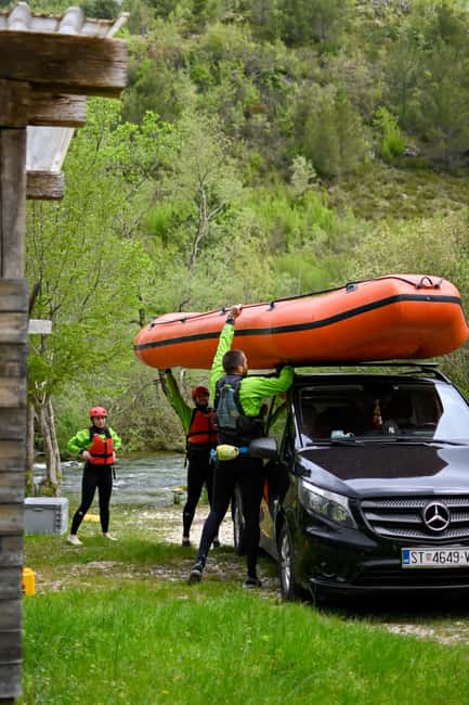 From Split: Rafting, Cave exploring, Cliff jumping w/ Picnic - Getting ready at the launch point
