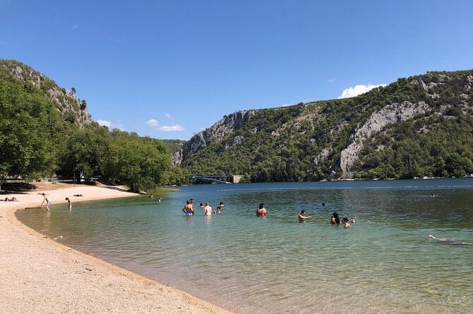 From Zadar Day Tour, Krka Waterfalls, Skradin Cruise, Swimming - Swimming at Skradin Beach, not under the waterfalls