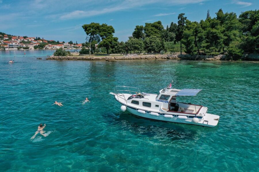 From Zadar: Private Boat Tour to Croatian Islands - Preko for swimming, walking, and a meal