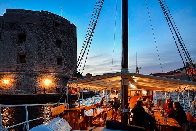Gastro Cruise | Dinner and Boat ride around Dubrovnik Old Town - Drinks, seating, and the boat itself