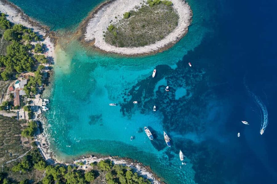 Hvar: Sunset and Pakleni Islands with a Speed Boat - Passing Galesnik, the island with a new future