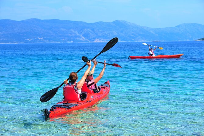 Kayaking Korčula's Paradise -Half Day Guided Kayak Tour - First island stop: clear water and snorkeling