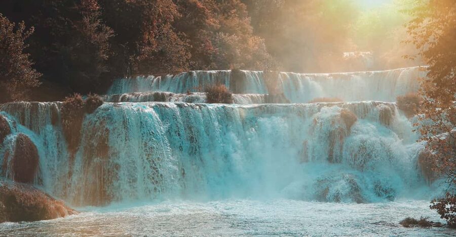 Krka National Park Waterfalls Group Tour from Split - Walking the boardwalk around Skradinski Buk
