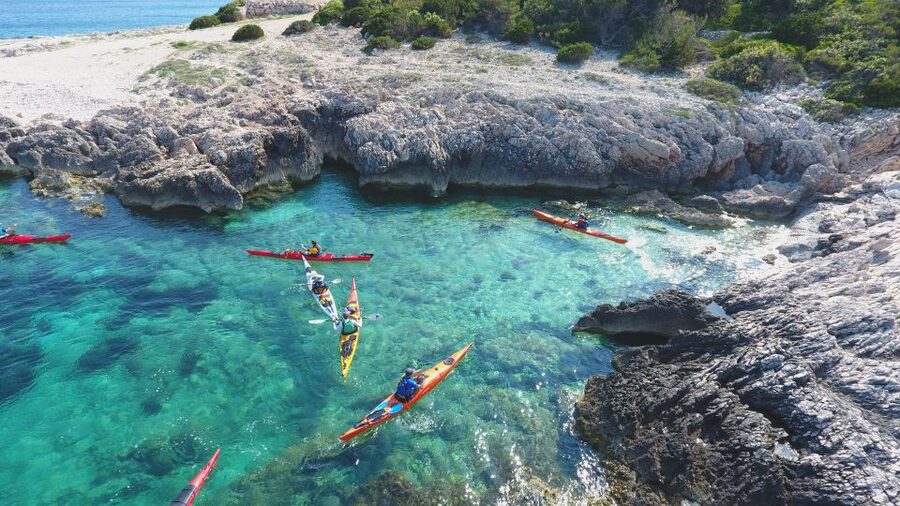 Lumbarda: Half-Day Kayaking and History with Wine delight - Vrnik and the story told by stone