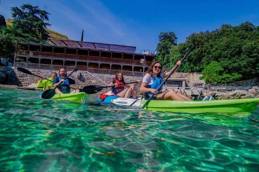 Opatija: Explore kayak adventure - Swimming and snorkeling along the coves