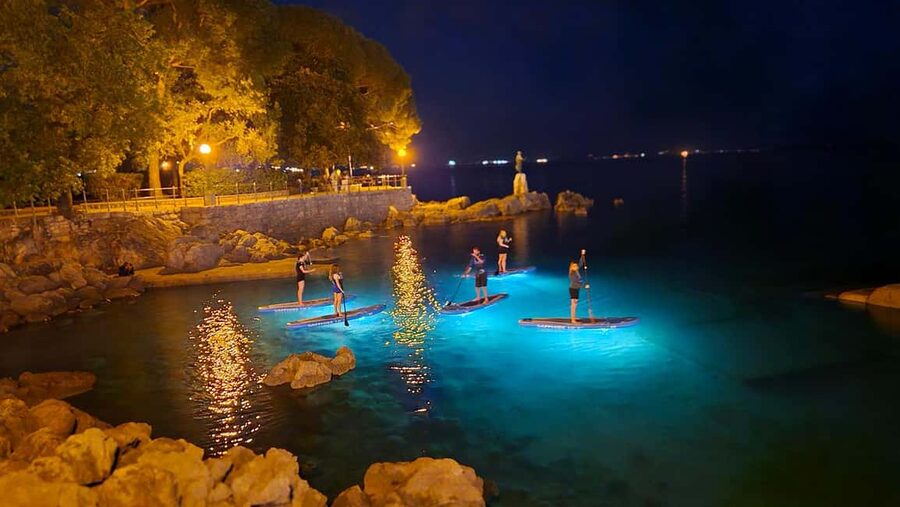Opatija: Guided SUP Paddleboarding Adventure at Night - Starting at Slatina Beach