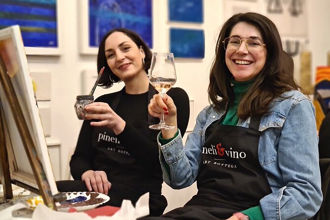 Painting party at Art Bottega - Paint & Wine Studio in Rijeka - The guided painting process, one brushstroke at a time