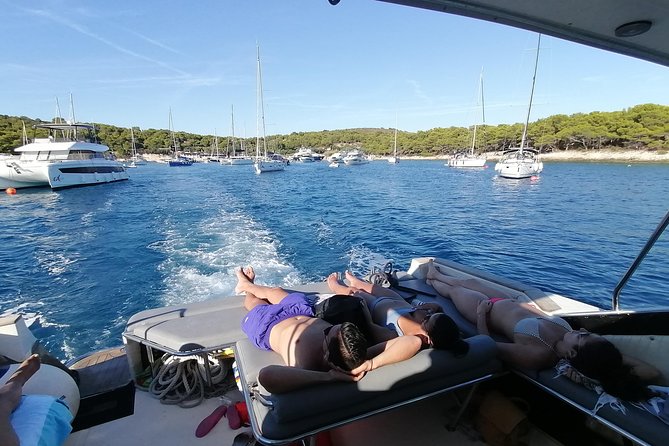 Private custom Blue & Green Cave tour with yacht from Hvar town - The Green Cave and its shafts of light