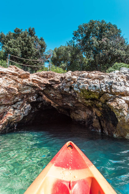 Pula: Kayak Adventure with Cave & Island Snorkeling - Twenty minutes on Fraškerić for swimming and snorkeling