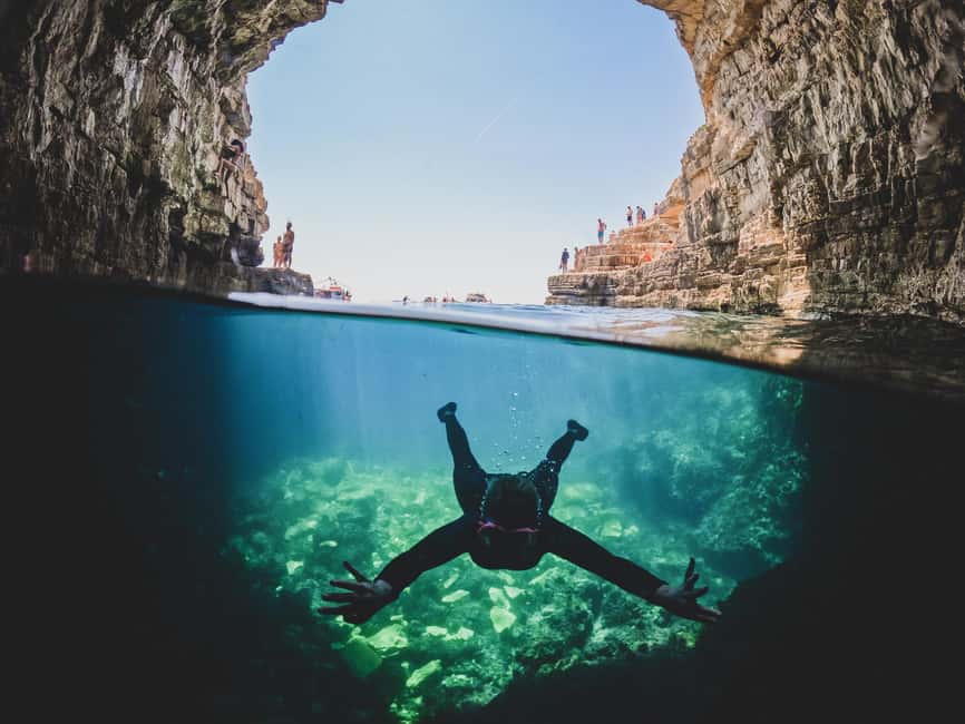 Pula: Kayaking,Snorkeling, Cliff jumping Tour with Wetsuit - The sea cave note you must understand