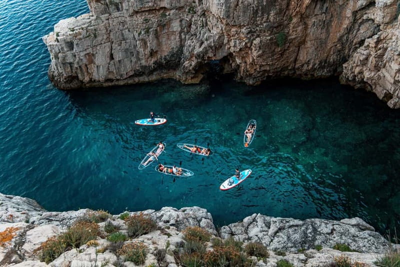 Pula: Sunset/Night Illuminated Transparent Kayak Tour - The safety briefing and first paddle
