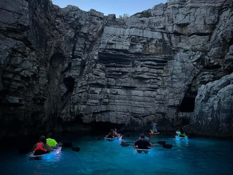Pula: Sunset/Night Illuminated Transparent Kayak Tour - Stars, moonlight, and the paddle home