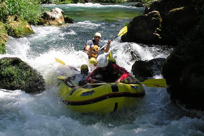 Rafting River Cetina from Makarska Riviera including transfer - Getting ready with the rafting crew