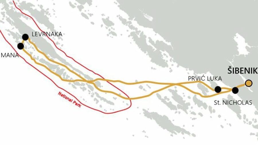 Sibenik: Full-Day Kornati National Park Boat Tour - The first island stop: swimming, snorkeling, and rock jumping