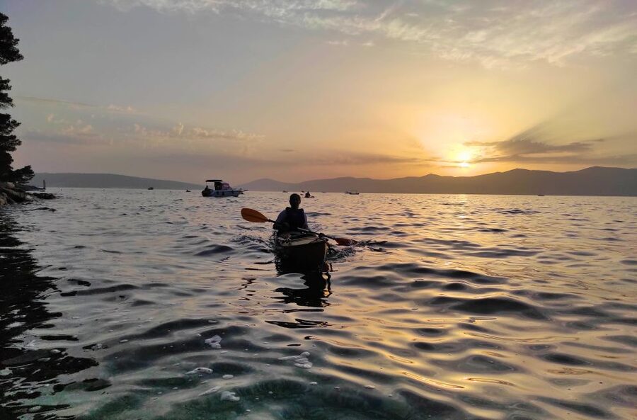 Split: Guided Sunset Sea Kayaking & Snorkeling Tour - The rocky swimming and snorkeling stop