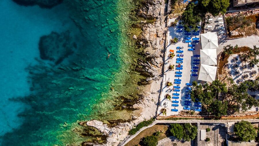 Split: Half-Day Blue Lagoon, Shipwreck, and Trogir Boat Tour - The Blue Lagoon and Gray Line’s private beach