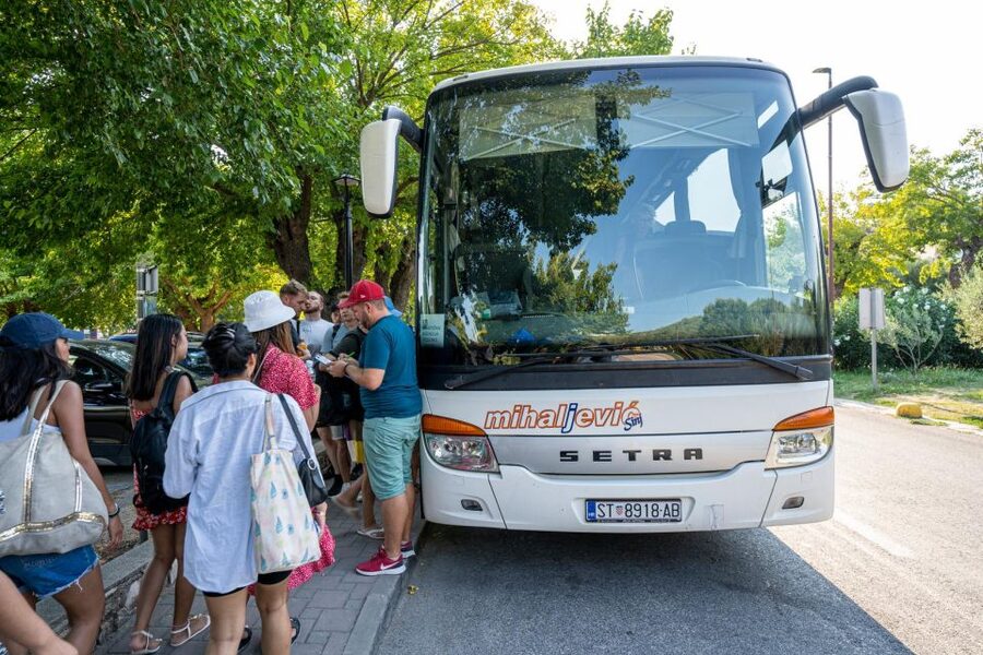 Split: Krka Waterfalls Guided Day Trip with Swim & Boat Tour - The Ride from Split and the WhatsApp Setup