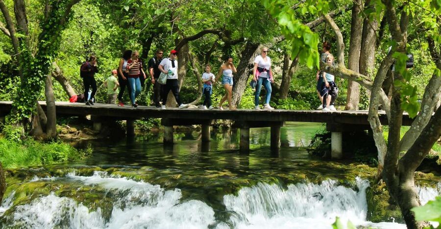 Split: Krka Waterfalls With Boat Cruise, Wine and Olive Oil - Walking the Wooden Paths at Skradinski Buk