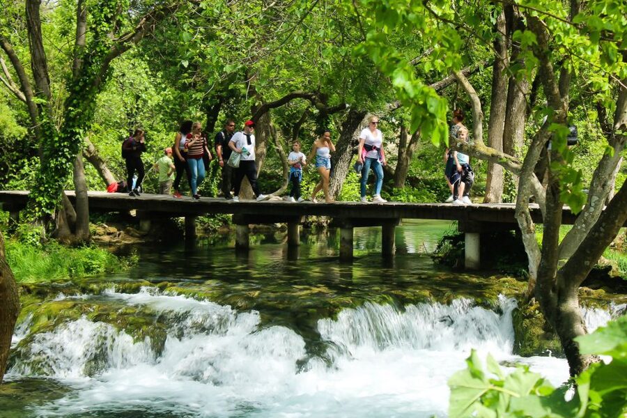 Split: Krka Waterfalls With Boat Cruise, Wine and Olive Oil - Entering Krka Through Skradin