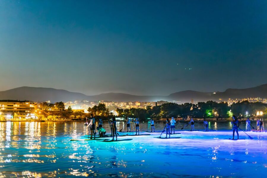 Split: Stand Up Paddleboard Night Glow Tour - Hardboards, bright lamps, and the first few minutes