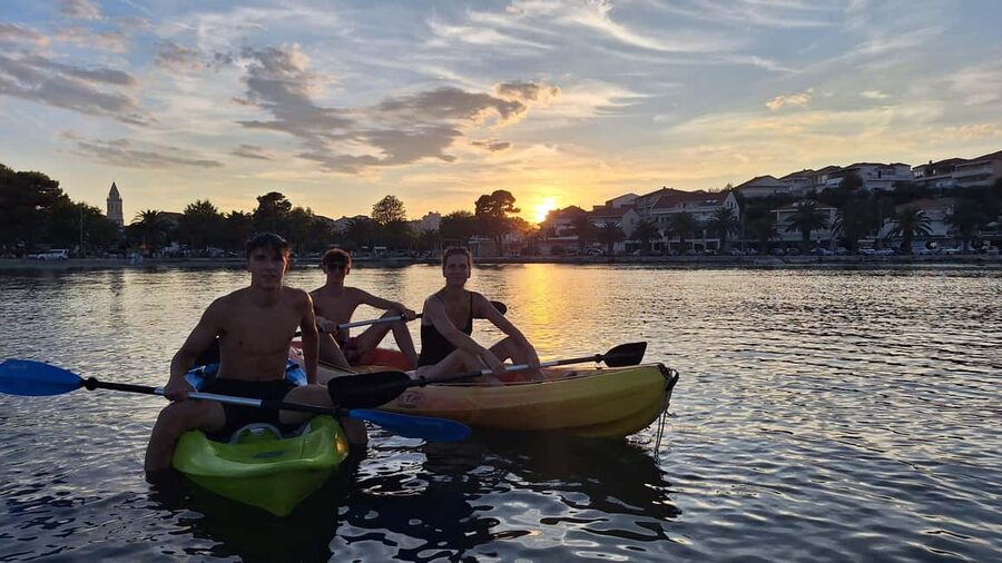 Split: Sunset Guided Kayaking Tour - Cliffs, swimming, and the open Adriatic