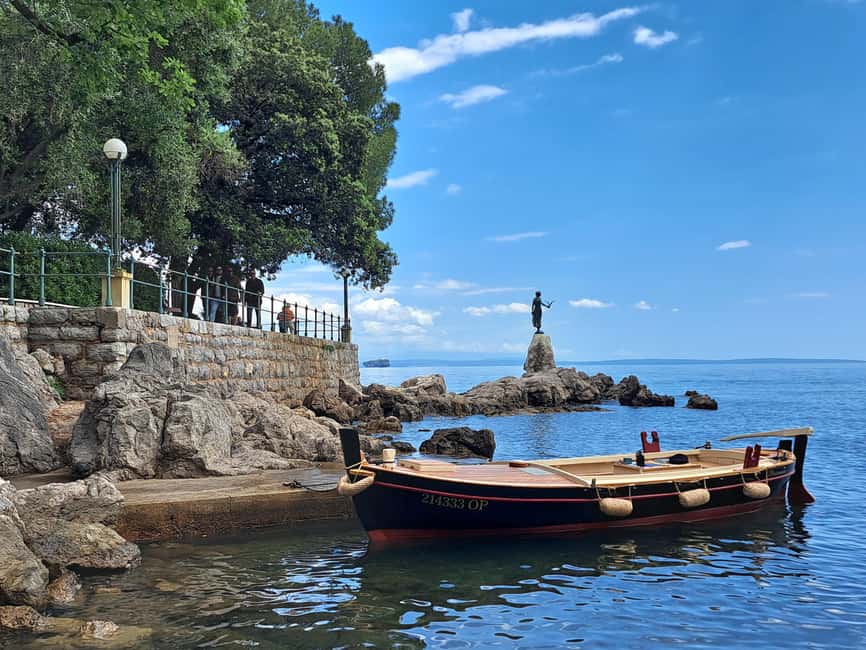 Sunset or Swim Ride Opatija on Madonnina Boat Tour - Leaving Opatija Harbour at Sunset