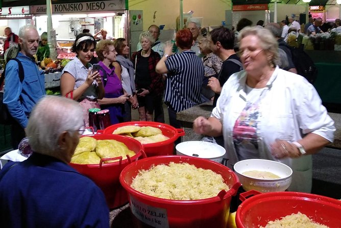 Zagreb Walking Food Tour - Sightseeing - Dolac Market Visit - Upper Town Gornji Grad between bites
